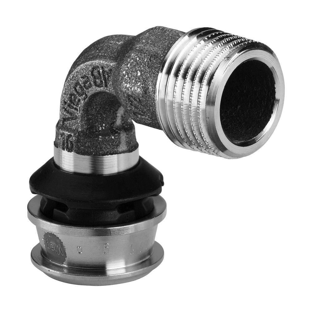 Viega Übergangsbogen Raxofix 5314 16mmxR 1/2, 90Gr., m SC, Siliziumbr.