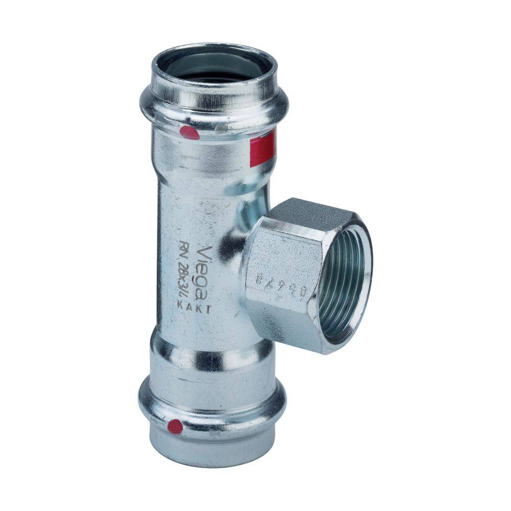 VIEGA T-Stueck PRESTABO 1117.2, 558956 42x1/2x42, aus unlegiertem Stahl mit IG