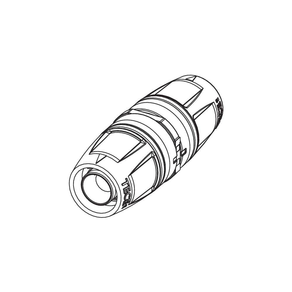 Tece logo-Push Kupplung Dimension 50x50mm, PPSU