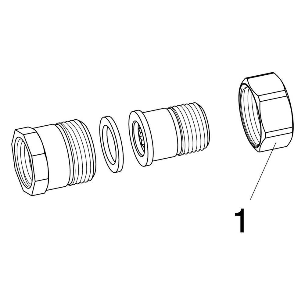 Viega Rohrverschraubung 3331 flachdichtend in R2 x Rp2 Rotguss, 1 Stk.