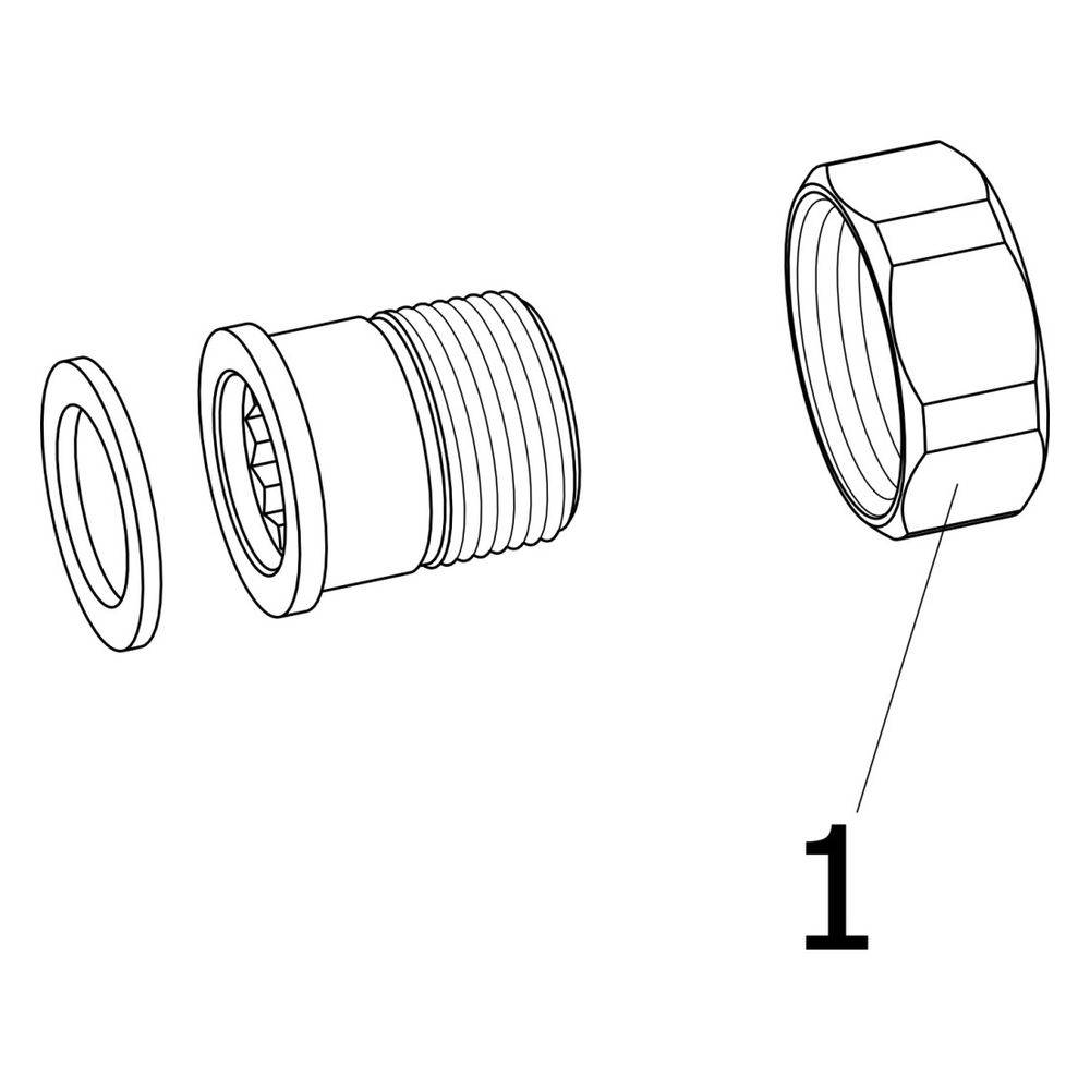 Viega Verschraubung 3335 R 3/4xG 1, Rotguss, flachdichtend