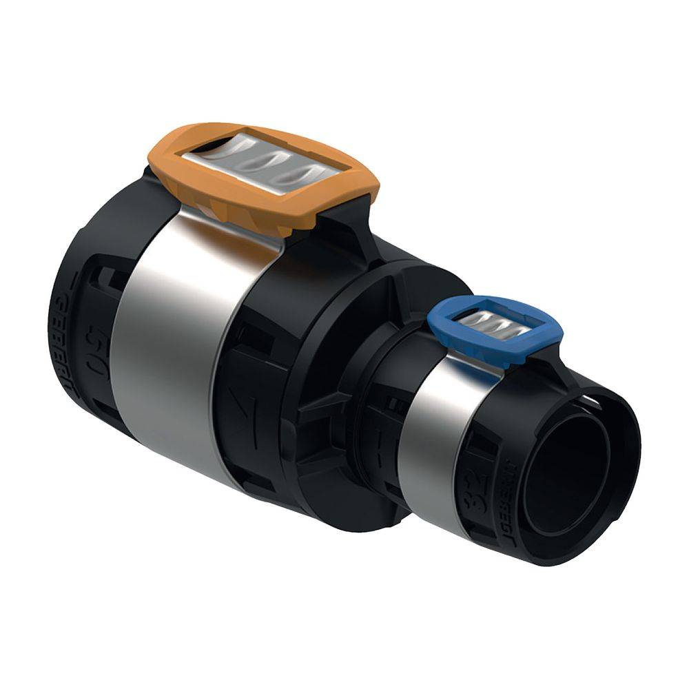 Geberit FlowFit Reduktion, 75x40mm, PPSU, Schwarz, 620037001