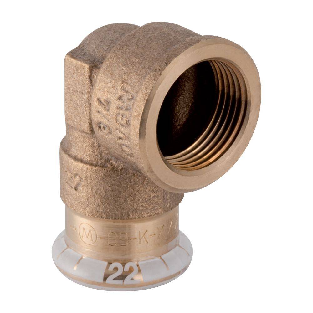 Geberit Mapress Kupfer Übergangswinkel 90 Grad mit Innengewinde, D 28mm, Rp 1", Rotguss bleifrei