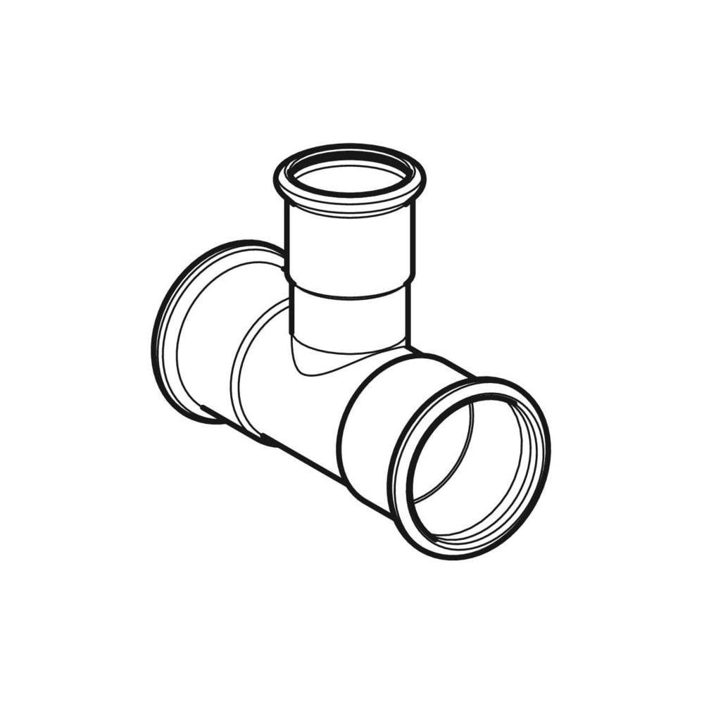 Geberit T-Stück reduziert Mapress Kupfer, 22x15x15mm, Pressmuffen, 90°, CIIR-Dichtung, 1 Stk.