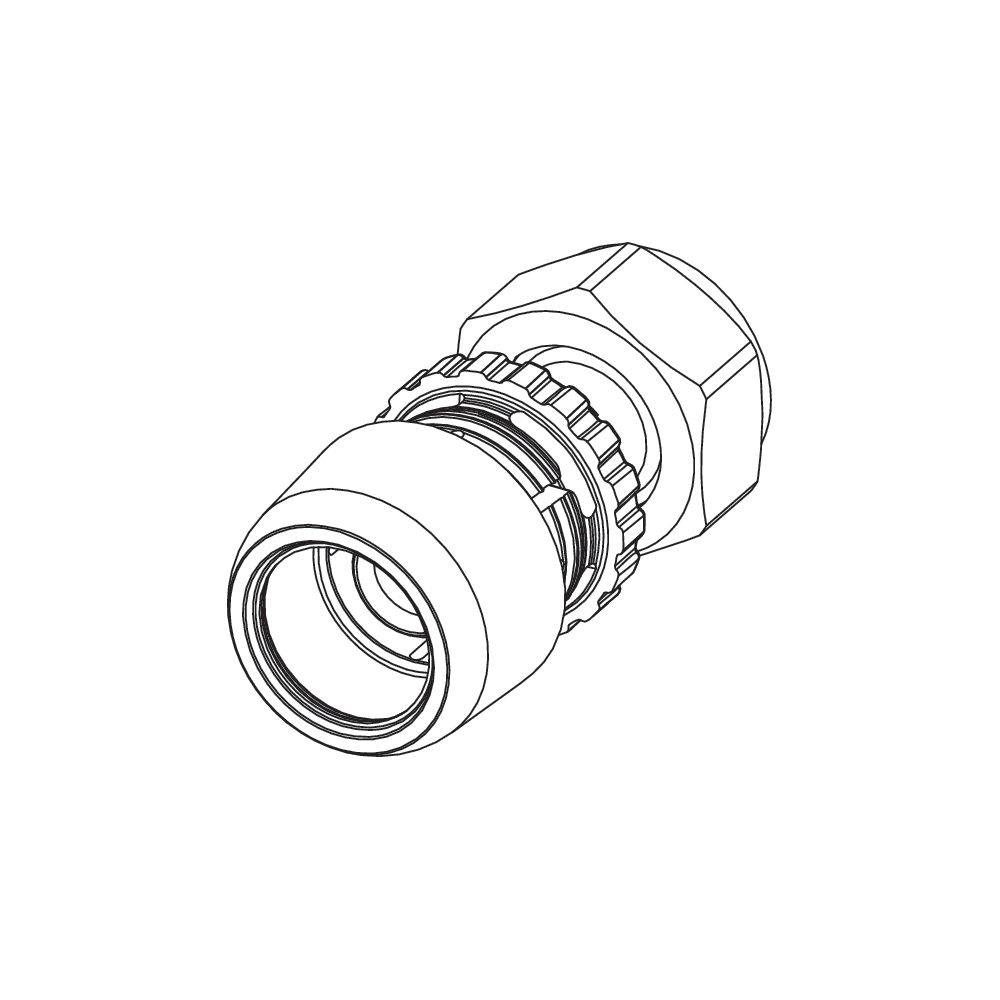 Tece logo-Ax Verschraubung flachdichtend Dimension 32mm x 1 1/4", Siliziumbronze