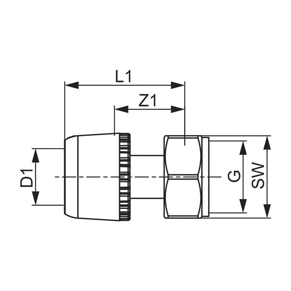 Tece logo-Ax Verschraubung flachdichtend Dimension 32mm x 1 1/4", Siliziumbronze