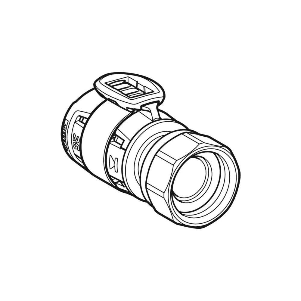 Geberit FlowFit Übergang mit Überwurfmutter bleifreie Siliziumbronze, D 40mm, ID 42mm, G 2"