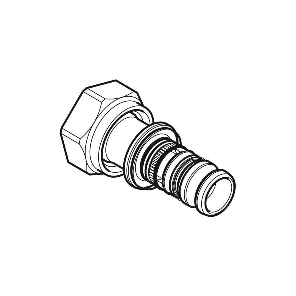 Geberit Mepla Übergang mit Überwurfmutter, D 20mm, ID 21mm, G 1", Rotguss bleifrei