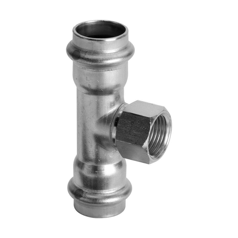 Viega Sanpress Inox T-Stück mit SC-Contur 2317.2, d. 35mm x Rp 1/2" 35mm, Stahl nichtrostend