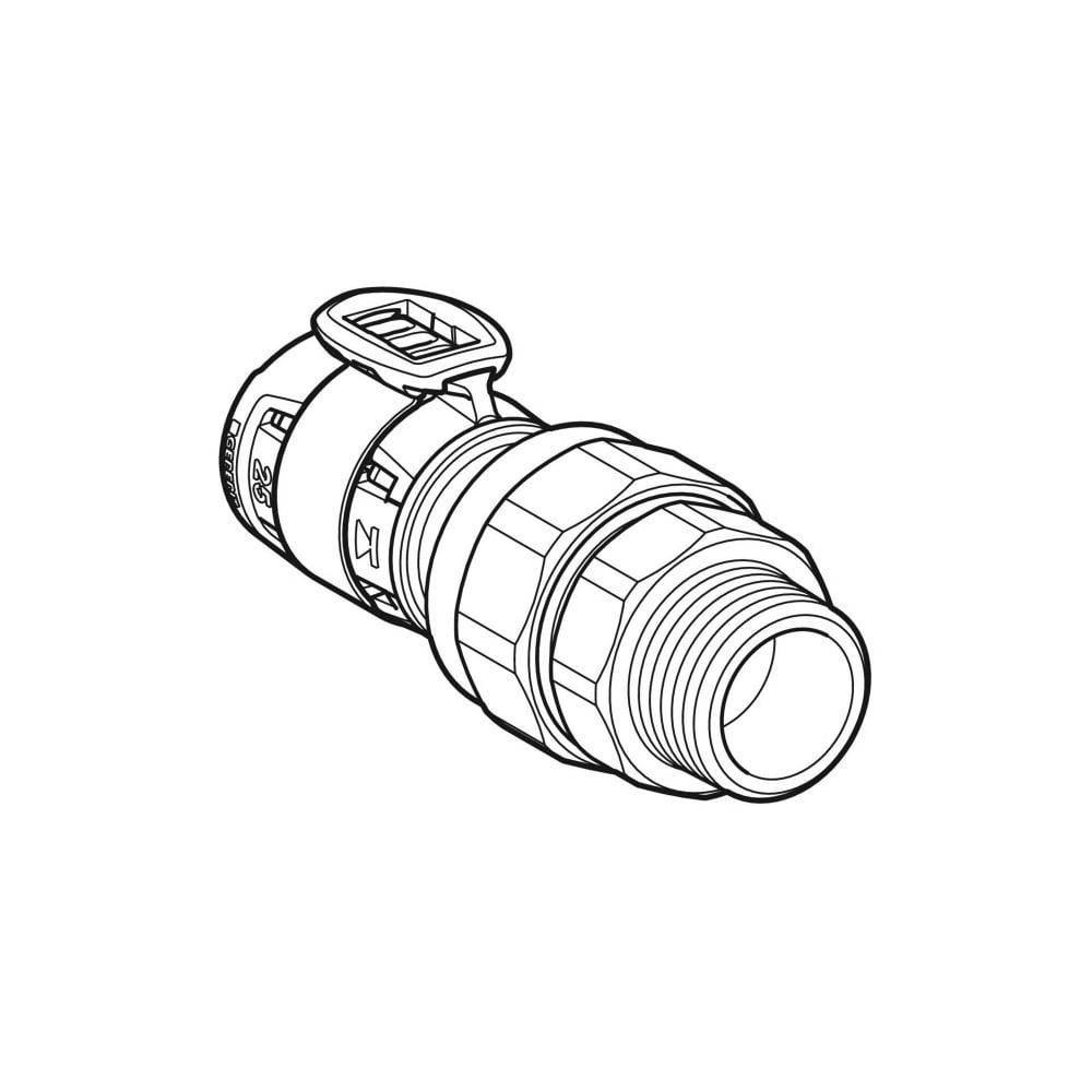 Geberit GE FlowFit Übergangsverschraubung, Siliziumbronze, d 40 mm, R 1 1/4 Außengewinde, 1 Stk.