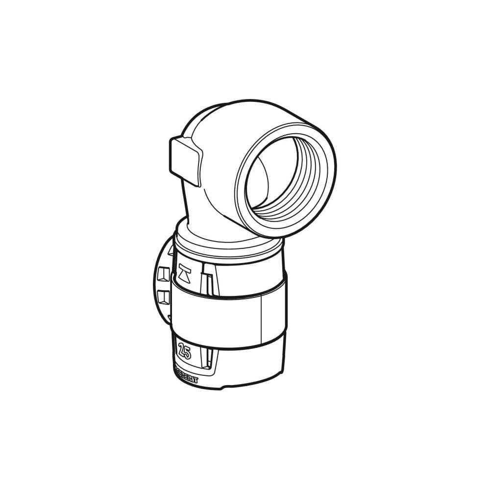 Geberit GE FlowFit Übergangsbogen, IG RG+, 90°, d 20 mm x Rp 3/4, 1 Stk.