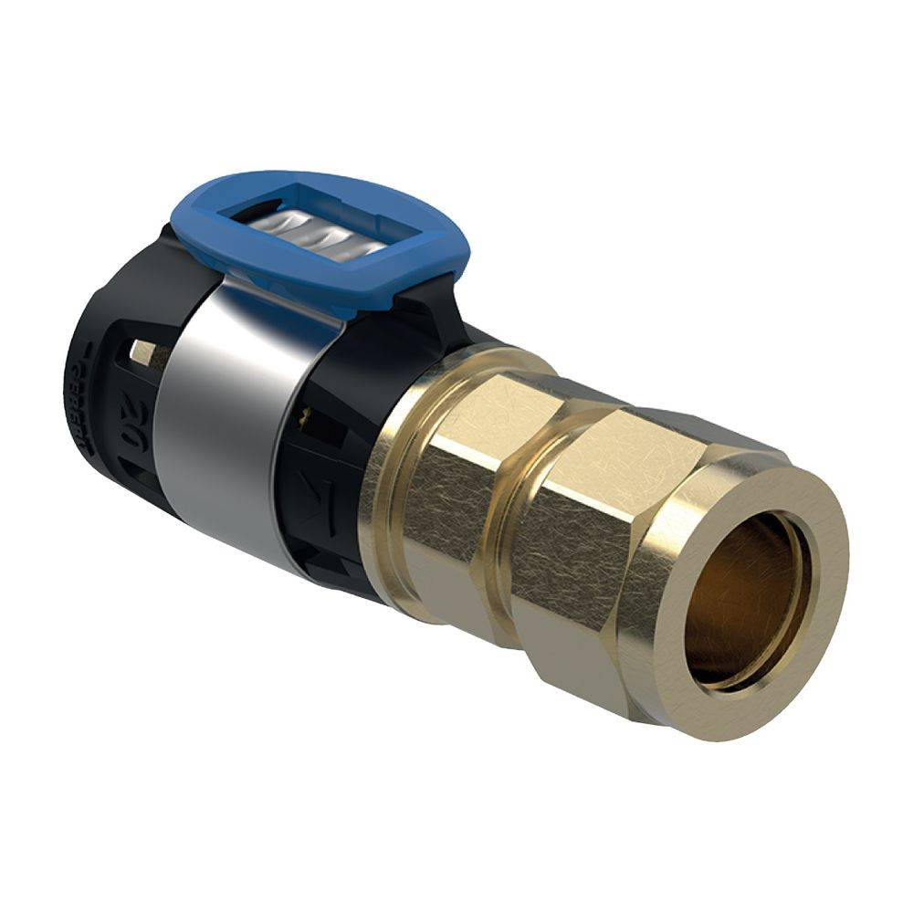 Geberit FlowFit Übergang mit Klemmringverschraubung bleifreie Siliziumbronze, D 16mm, D1 12mm