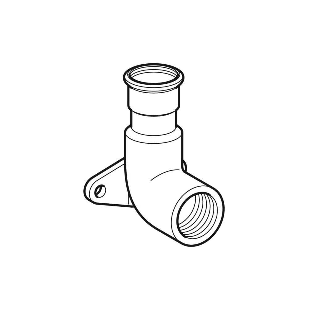 Geberit Gas-Anschlusswinkel Mapress Edelstahl Gas, 90°, Ø22mm x Rp1/2", Press x Innengewinde, 1 Stk.