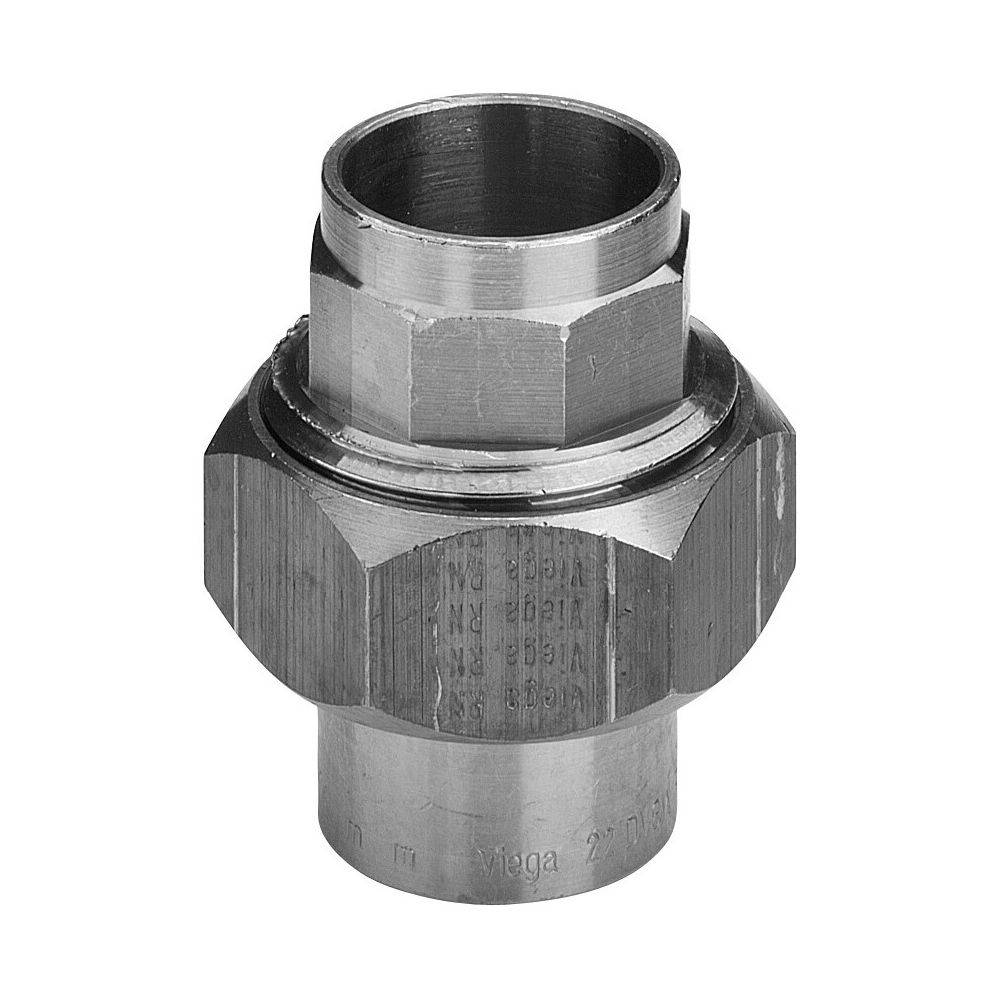 Viega Verschraubung 94330 für Gasleitung, flachdichtend d. 22mm, Rotguss