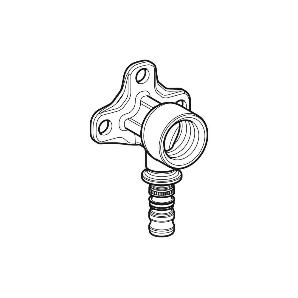 Geberit Mepla Anschlusswinkel 90 Grad, D 16mm, Rp 1/2", L 3,6cm, Rotguss bleifrei