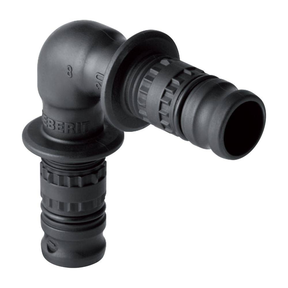 Geberit Winkel Mepla 90 Grad, DN 32, 40mm, PVDF, Schwarz, 625271005