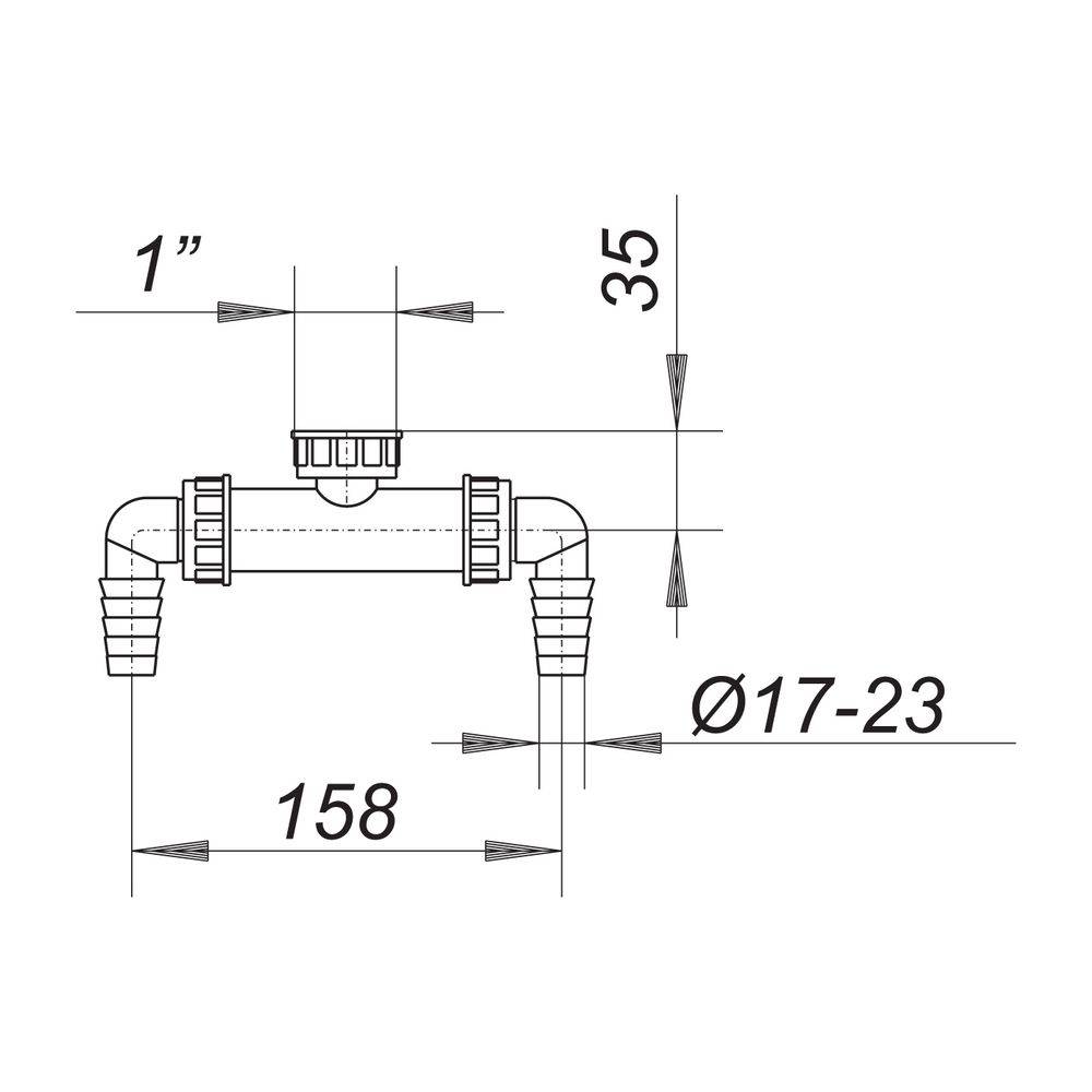 Dallmer Waschgeräte-Doppelanschluss 1"