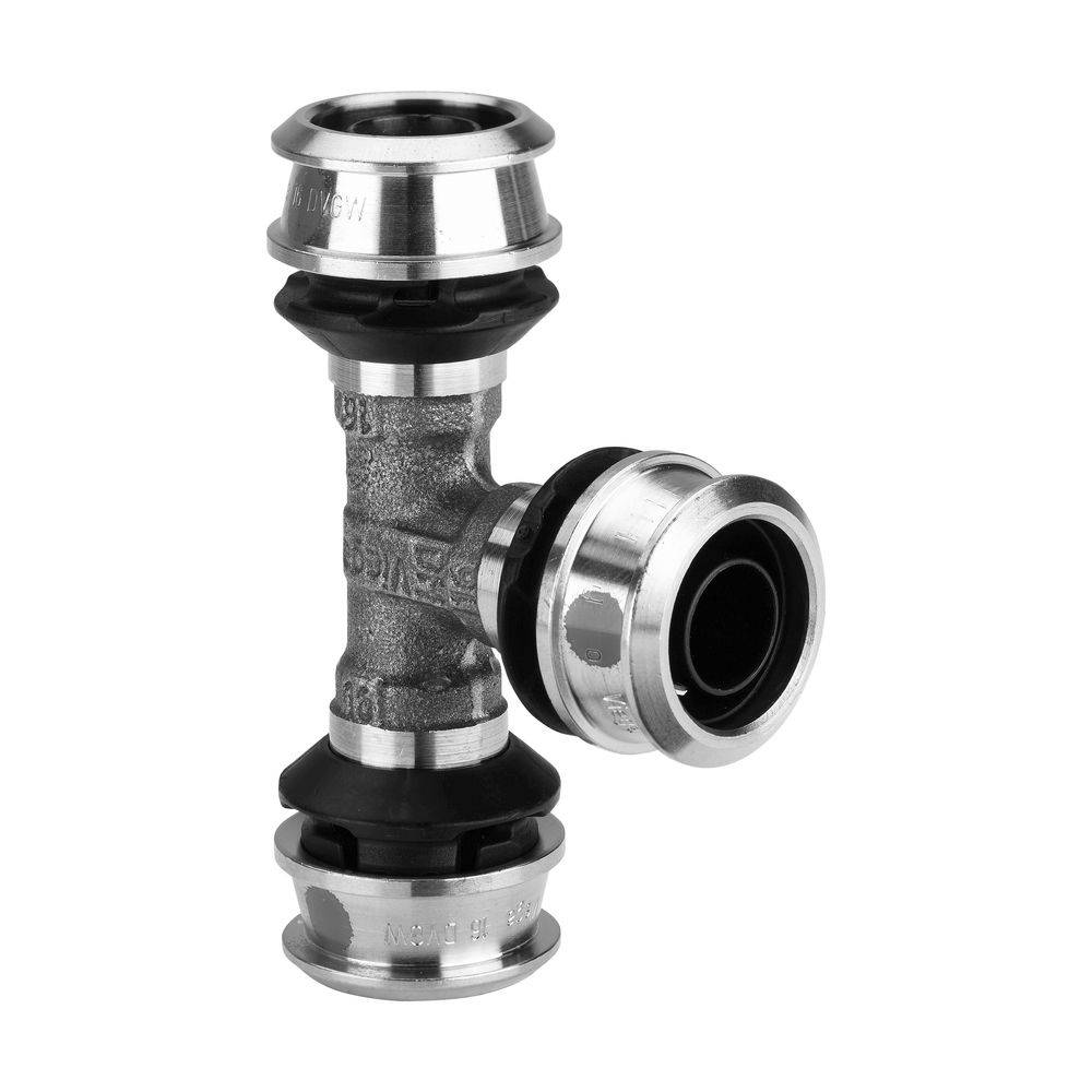 Viega Raxofix-T-Stück, SC-Contur, Siliziumbronze, Modell 5318, d1 25, d2 20, d3 25, 1 Stk.
