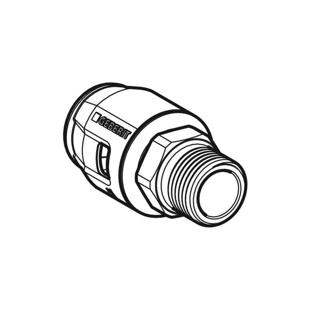 Geberit GE PushFit, Übergang, AG, Messing, d25mm, R3/4, 10 Stk.