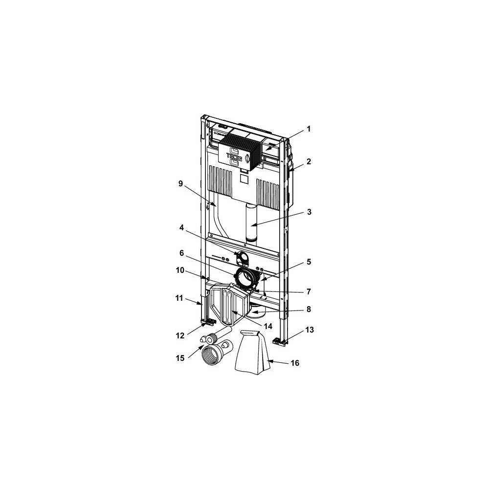 TECE WC-Modul TECEprofil 1120mm, m SPK, Betätigung von vorne