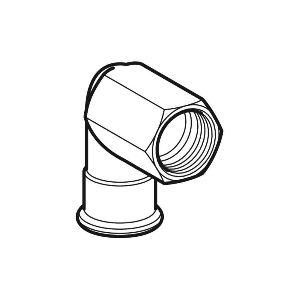 Geberit Edelstahl-Übergangswinkel Mapress, 90°, Ø35mm x Rp5/4", Press x Innengewinde, 1 Stk.