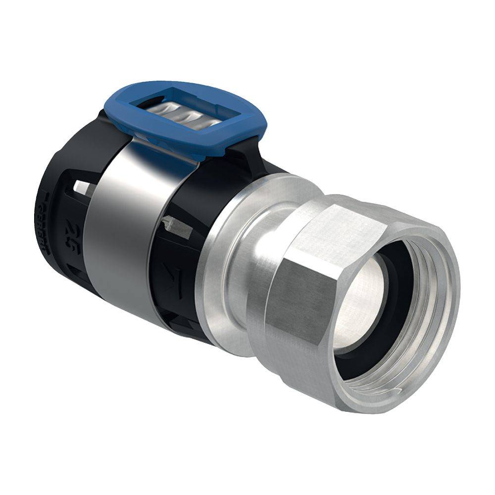 Geberit FlowFit Anschluss gerade, mit Überwurfmutter bleifreie Siliziumbronze, D 16mm, G 1/2", vernickelt