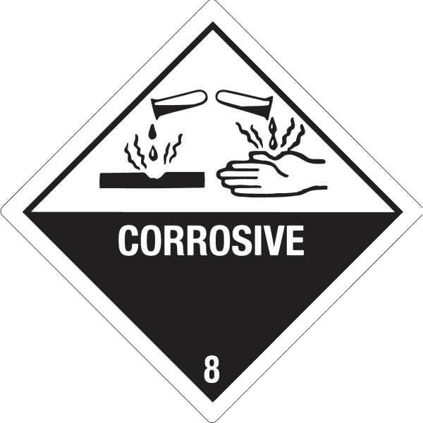Versandetikett DR234S1010 Kl.8 Corrosive 100x100mm 500 Stück