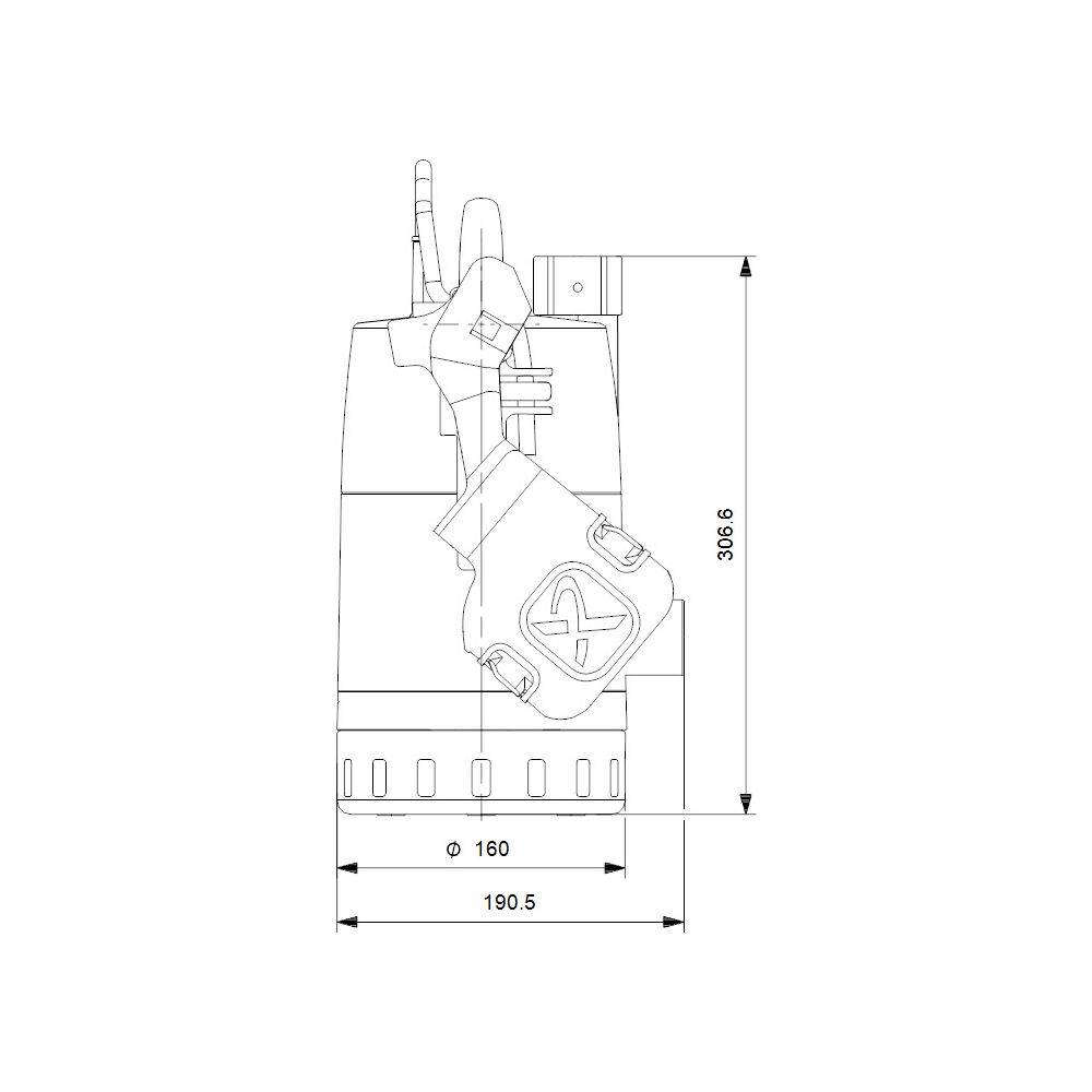 Grundfos Kellerentwässerungspumpe Unilift CC-7 A1CS, 0,17kW 1x230V, max. Förderhöhe 7m, mit 10m Kabel u. ext. Schwimmer