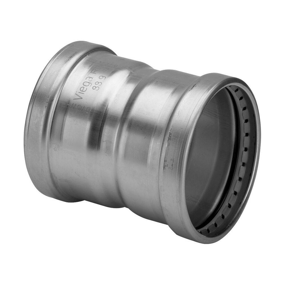Viega Sanpress Inox XL-Muffe mit SC-Contur Stahl nichtrostend, Ausstattung, Dichtelemente EPDM, Schneidringe,