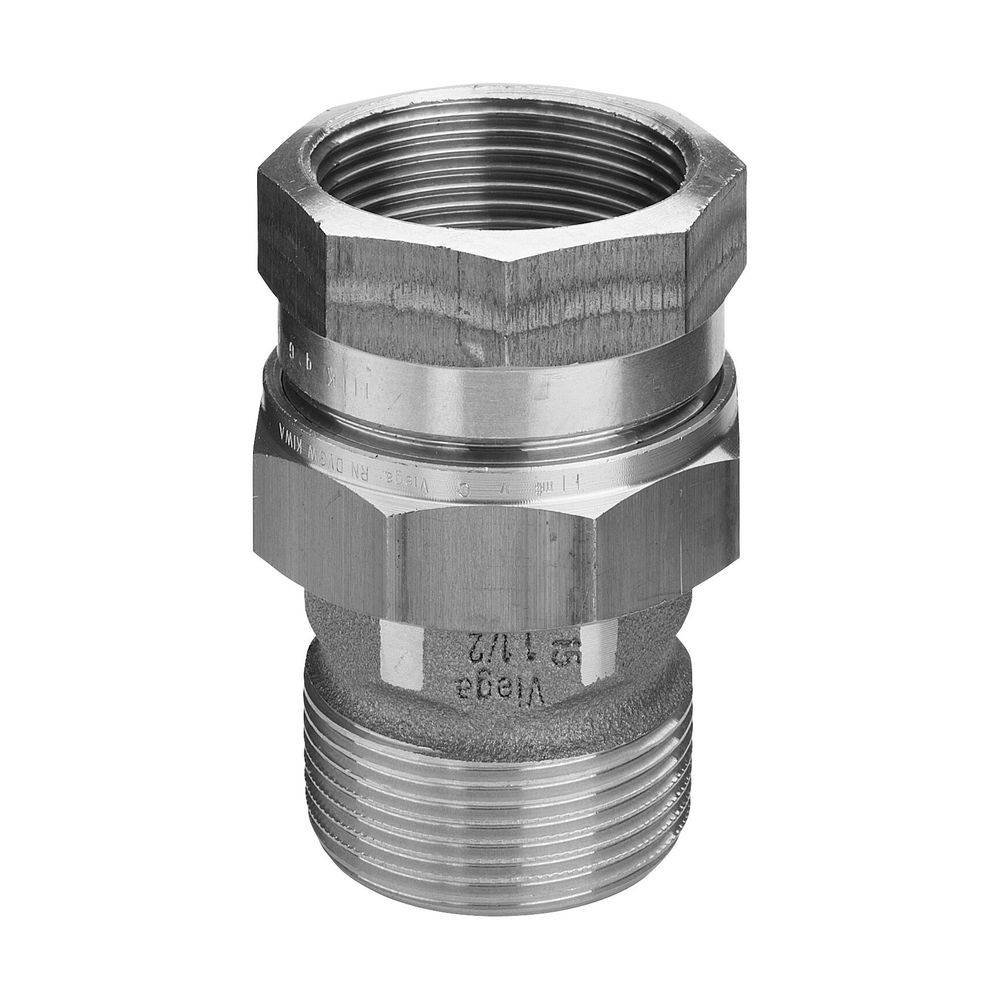 Viega Rohrverschraubung 3331 flachdichtend in R3/8 x Rp3/8 Rotguss, 1 Stk.