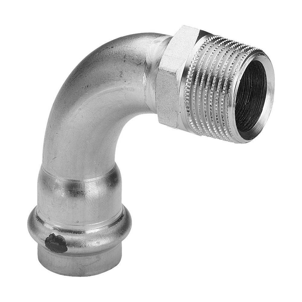 Viega Sanpress Inox-Übergangsbogen 90° mit SC-Contur Stahl nichtrostend, Modell 2314 d: 15 R: ½, 1 Stk.