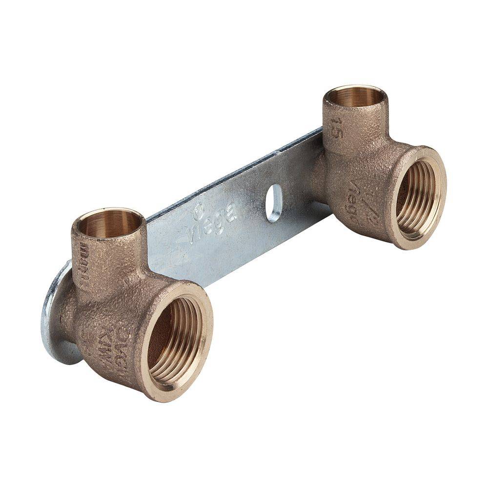 Viega Gemini Montageeinheit 94476.2, d. 15mm x Rp 1/2" 100mm, Stahl verzinkt/Rotguss