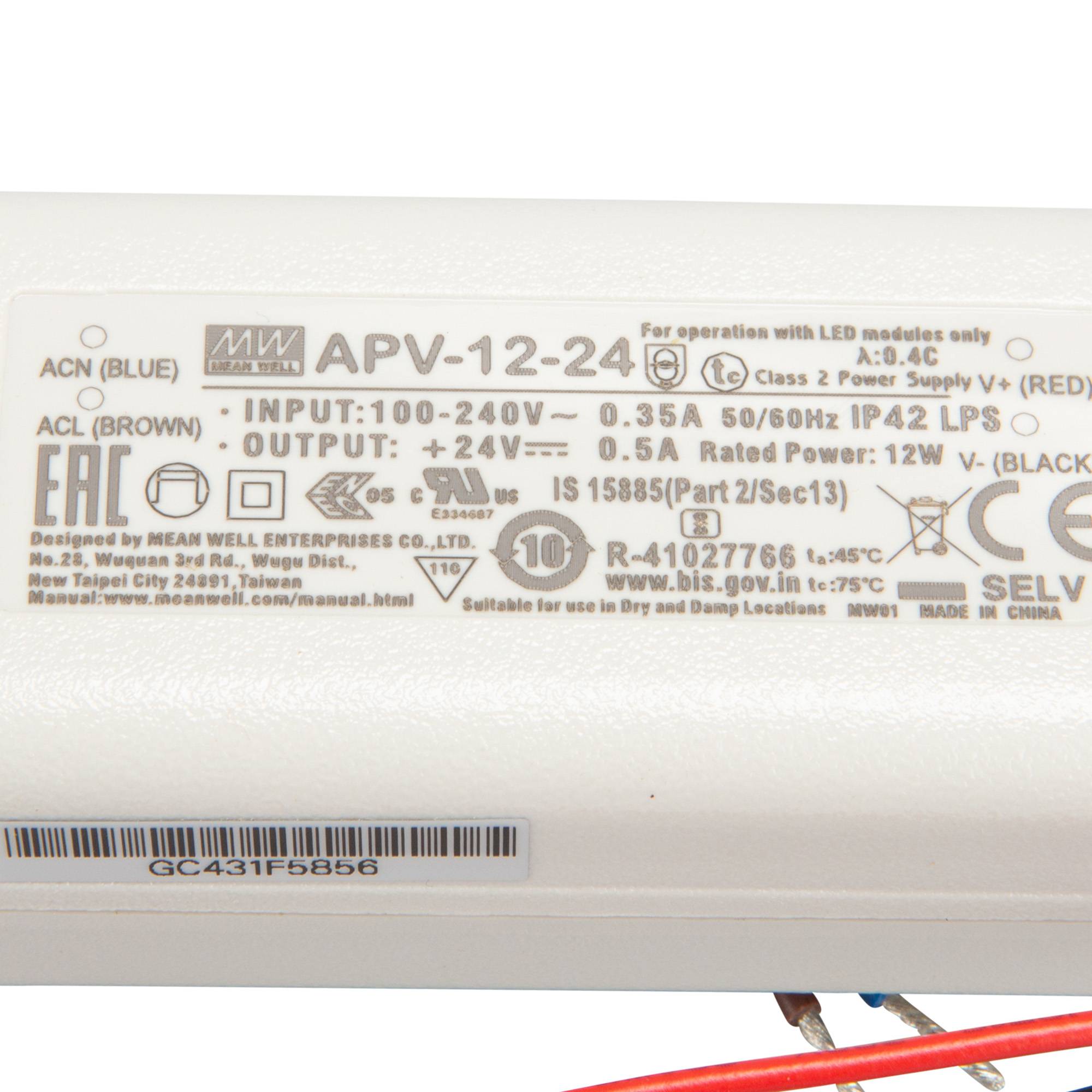 Mean Well APV-12-24 SNT 24V/DC/0-0,5A/ 12W IP42