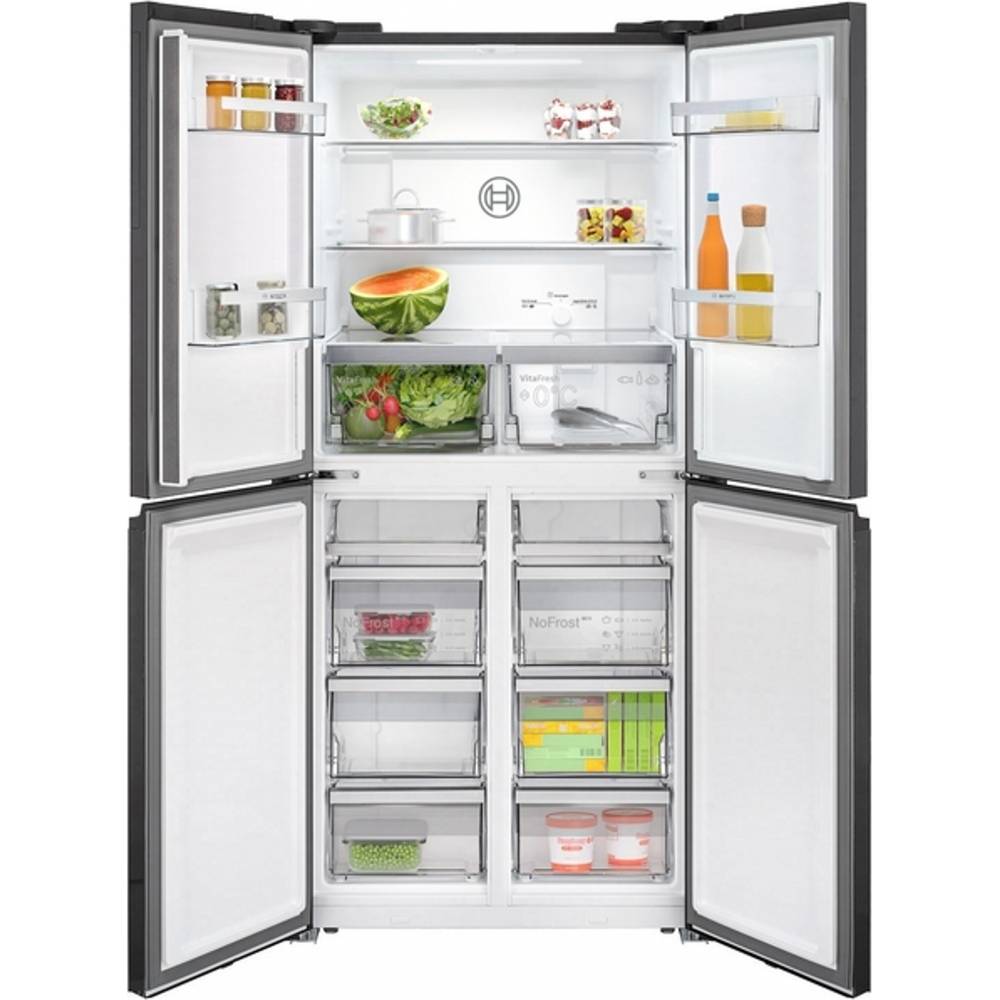 Bosch Serie 4 KMC85LBEA, Freistehend, Mehrtürig, Schwarz, 4 Tür(en), Berührung, An Tür