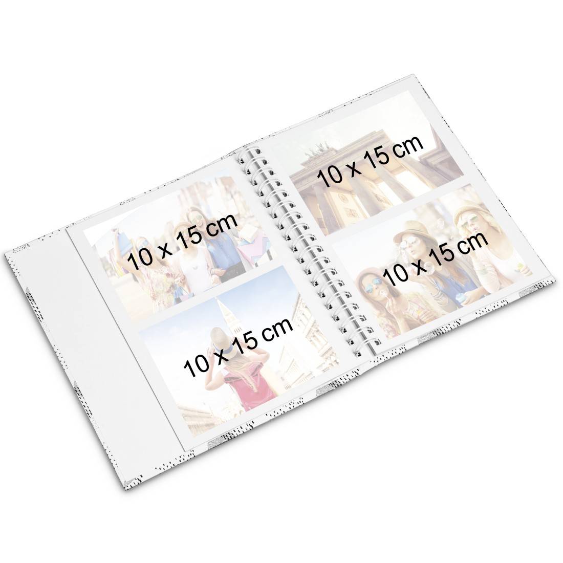 hama 00007244 Spiral-Album "Graphic", 19x24,5 cm, 40 weiße Seiten, Dots