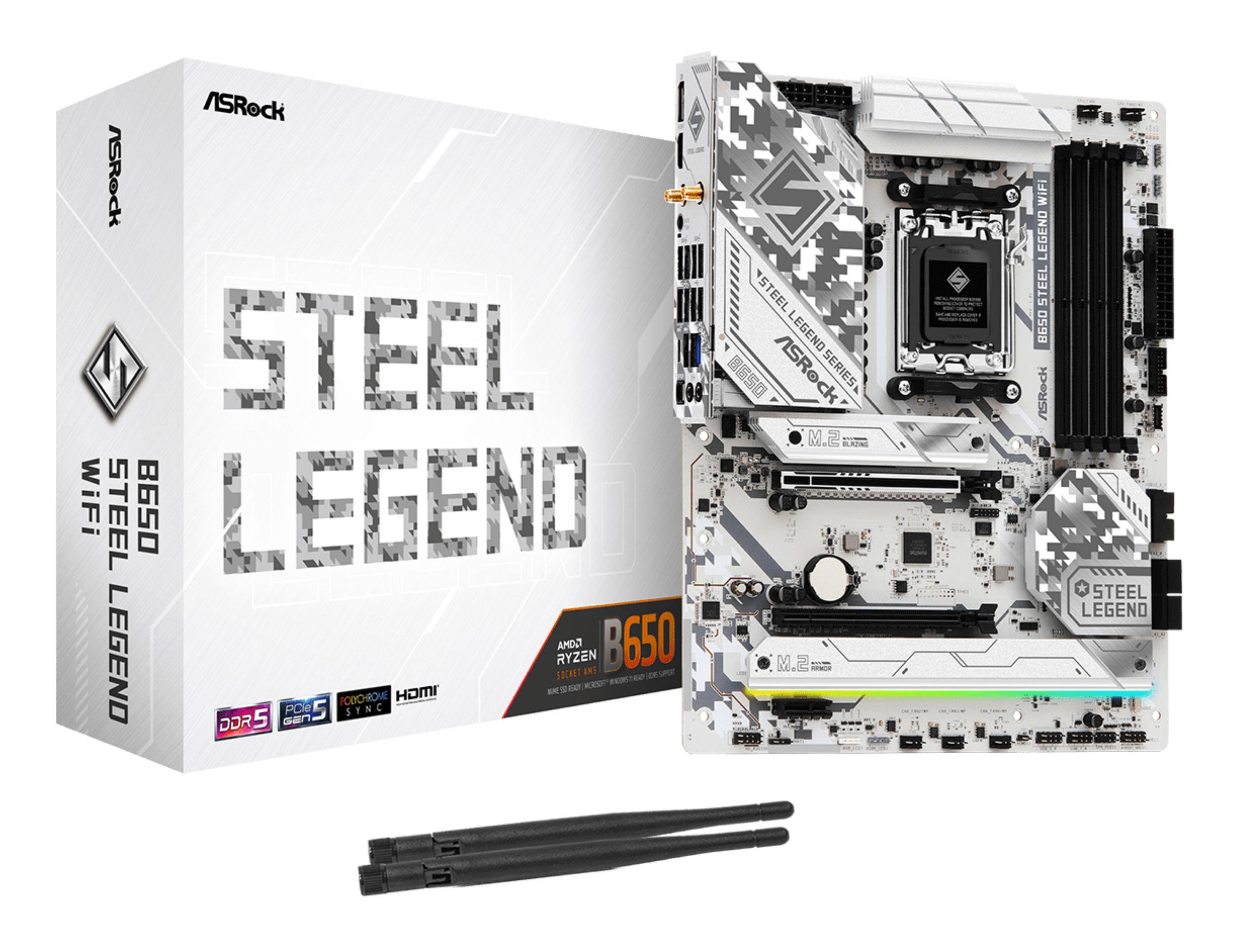 ASRock B650 Steel Legend WiFi - Motherboard - ATX - Socket AM5 - AMD B650 Chipsatz - USB-C 3.2 Gen
