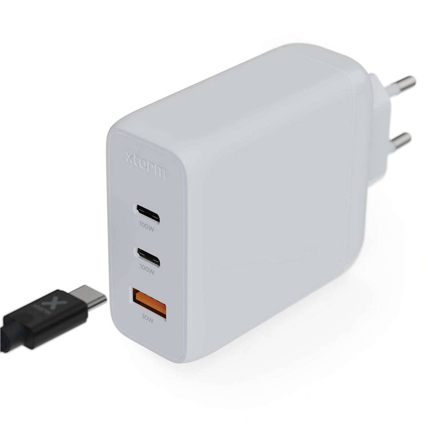 Xtorm XEC100 - Netzteil - GaN2 Ultra - 100 Watt - PD, QC 3.0 - 3 Ausgabeanschlussstellen (USB, 2 x USB-C)