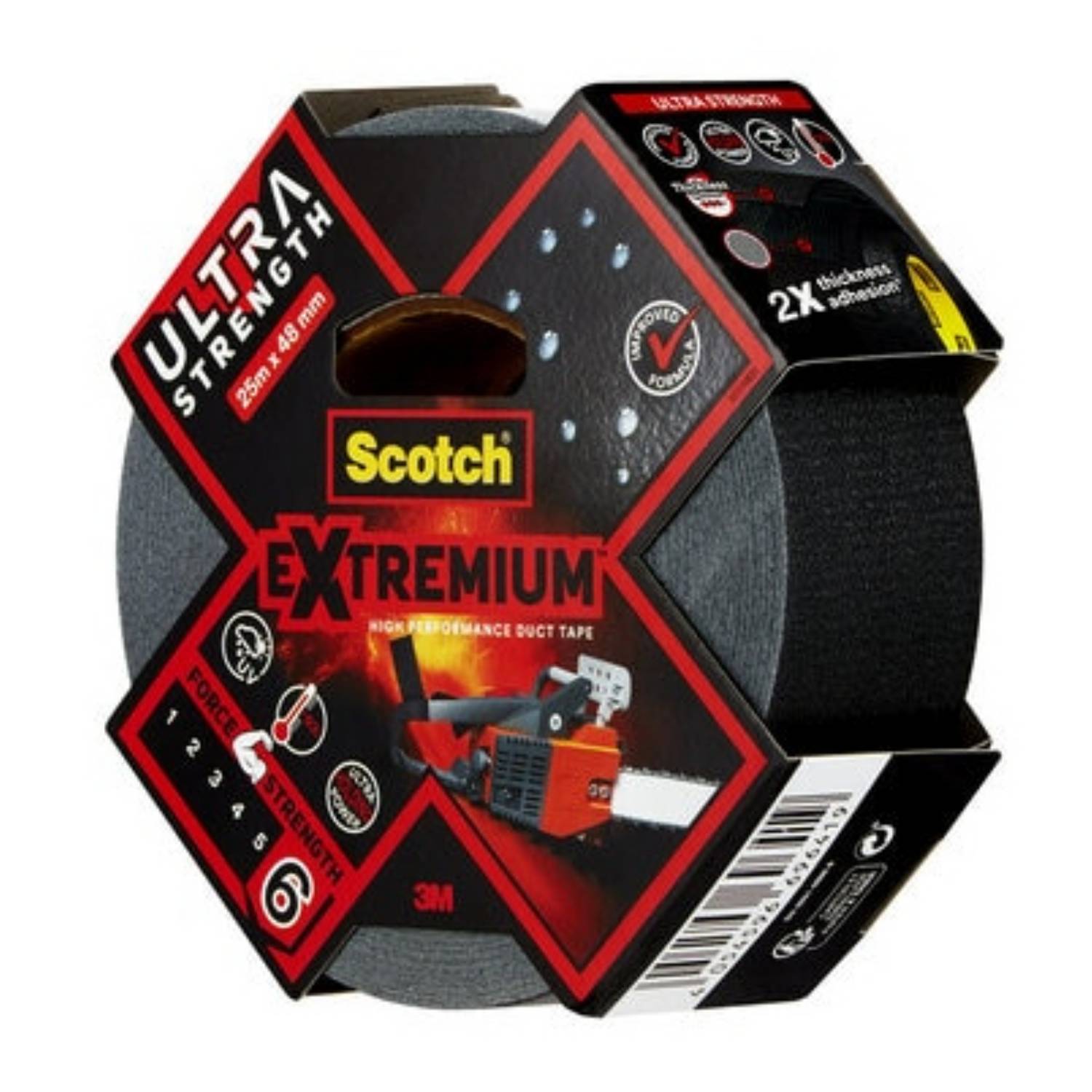3M Extremium, Schwarz, Bündelung, Reparatur, UV-beständig, Wasserfest, Wasserdicht, 25 m, 48 mm, 6 Stück(e)