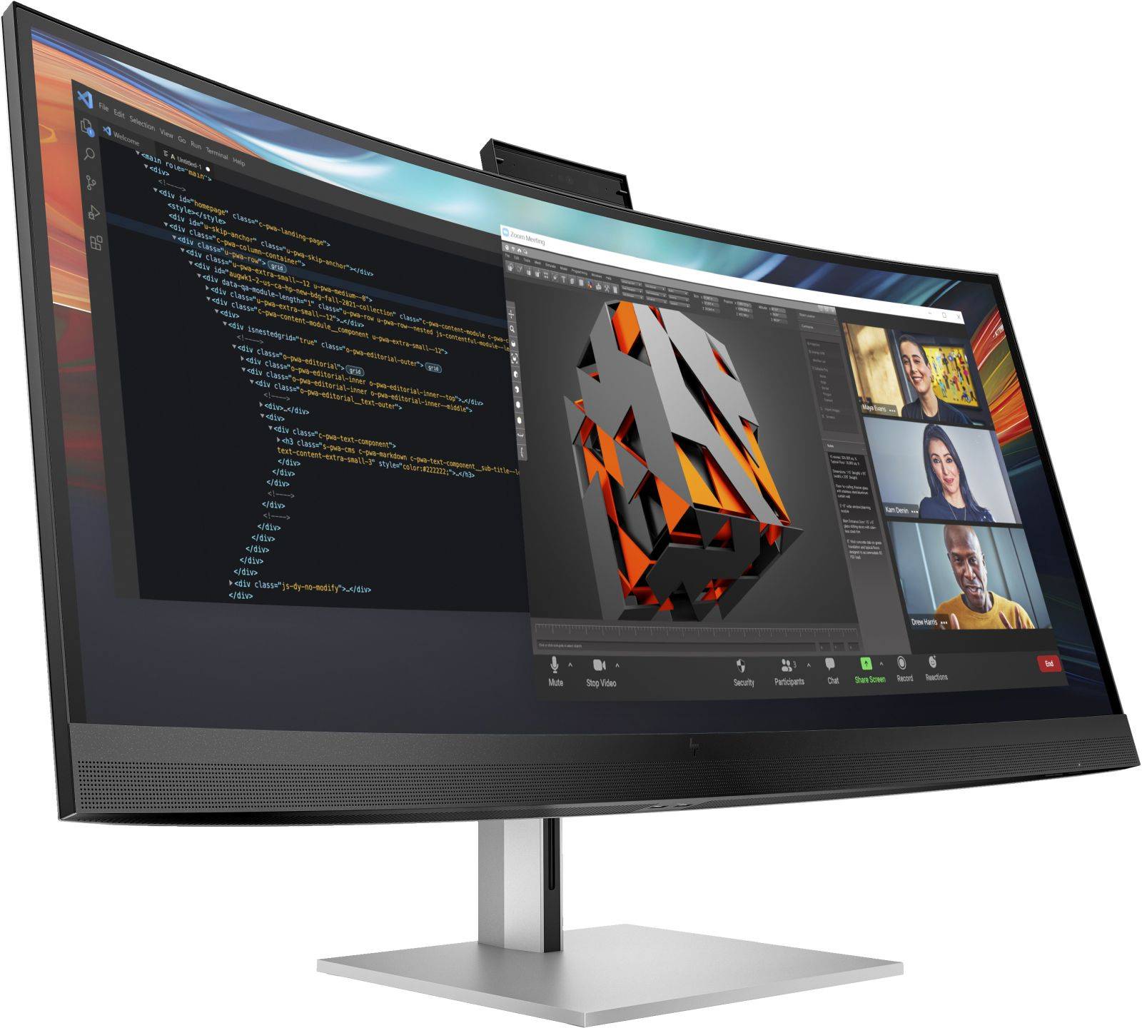 HP 740pm - Series 7 Pro - LED-Monitor - gebogen - 101.6 cm (40")