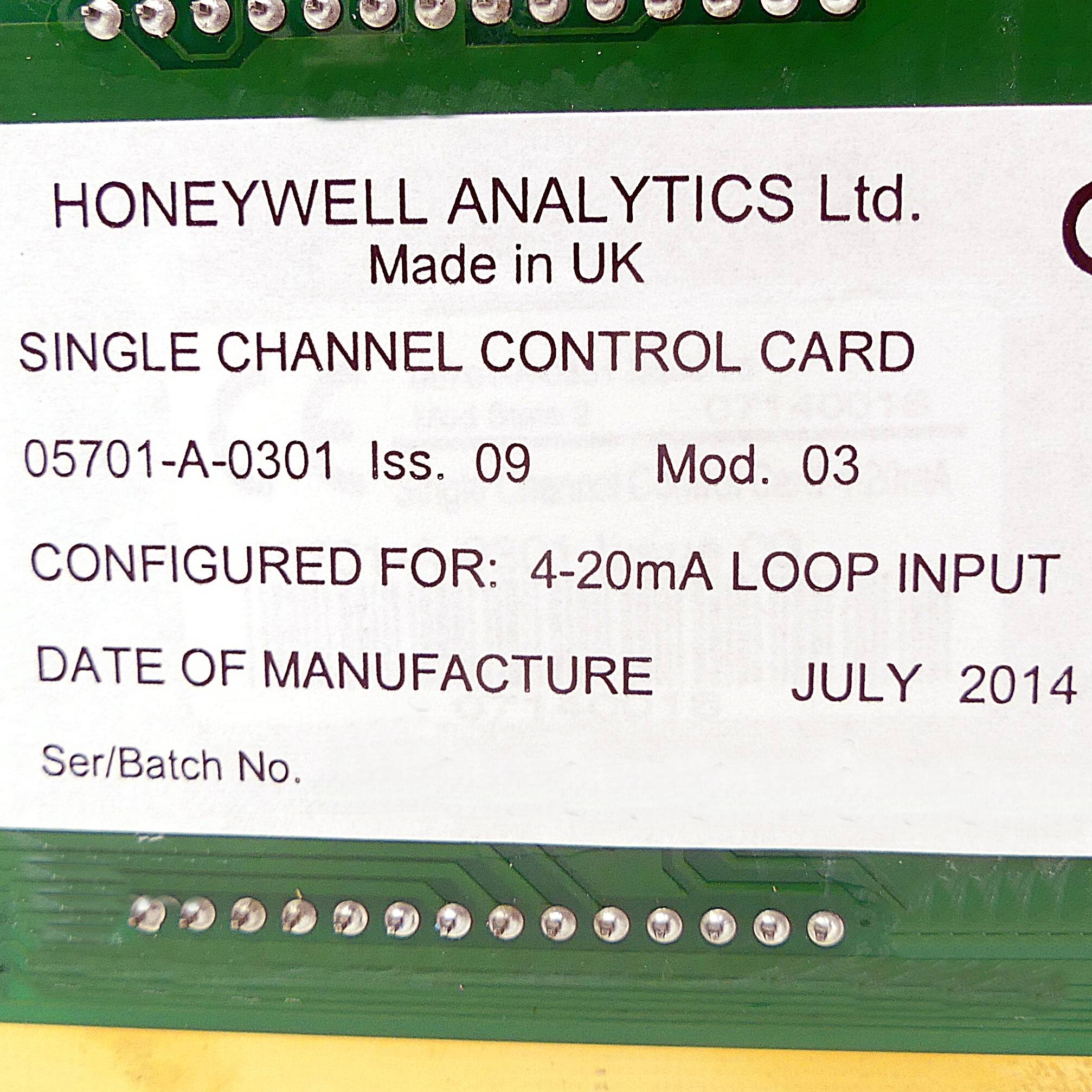 Honeywell Control Card (05701-A-0301)