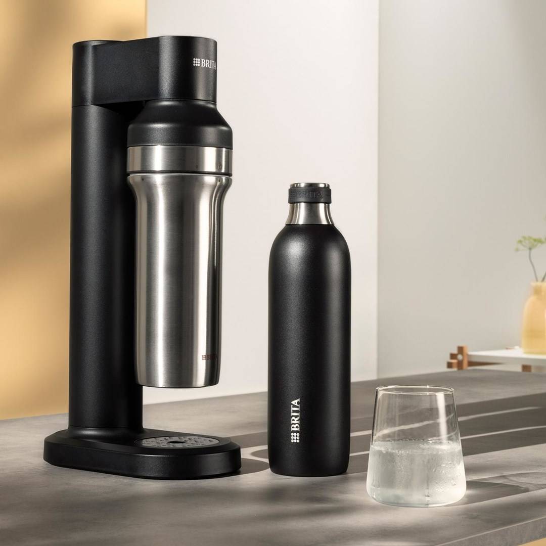 BRITA Edelstahlflasche schwarz (0,65l) für sodaTRIO