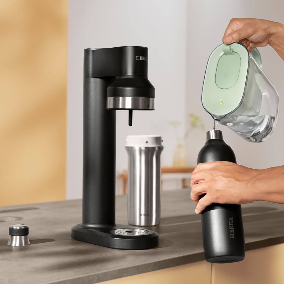 BRITA Edelstahlflasche schwarz (0,65l) für sodaTRIO