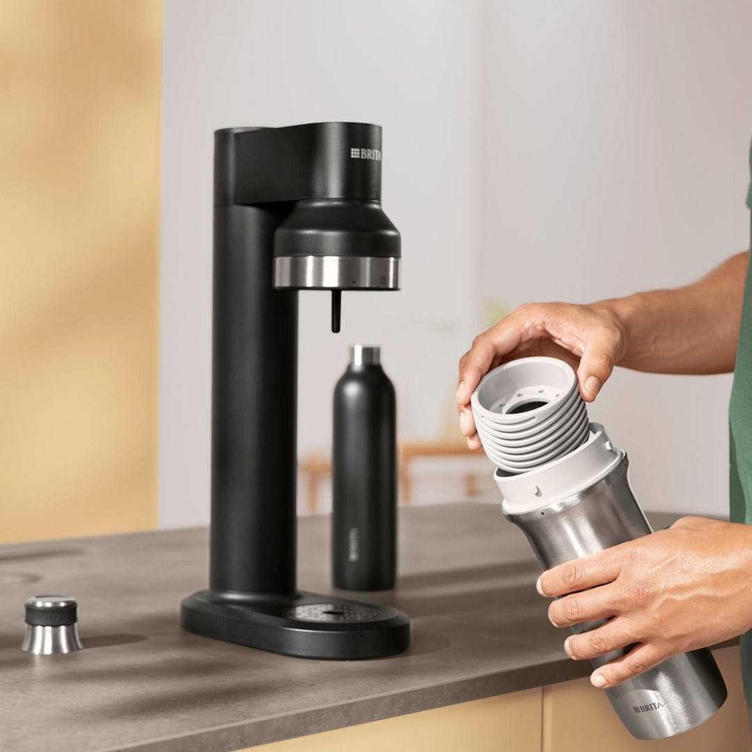 BRITA Edelstahlflasche schwarz (0,65l) für sodaTRIO