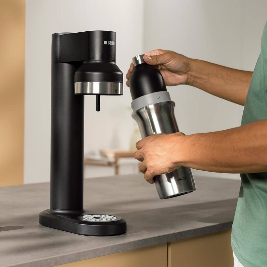 BRITA Edelstahlflasche schwarz (0,65l) für sodaTRIO