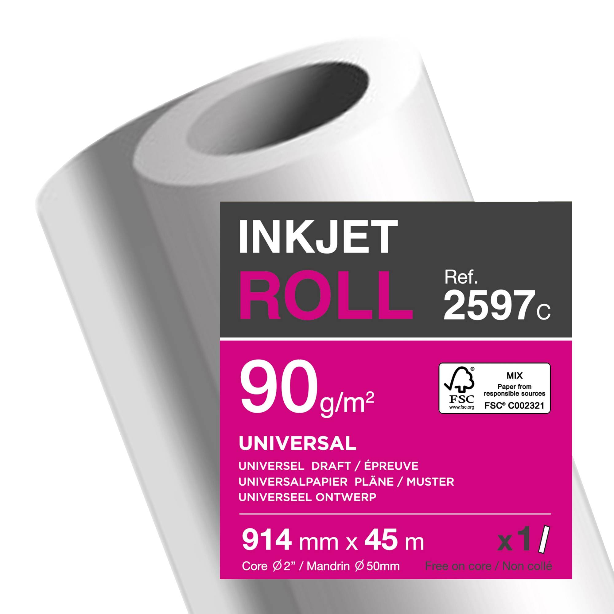 Plotterrolle 90g 914mmx45m