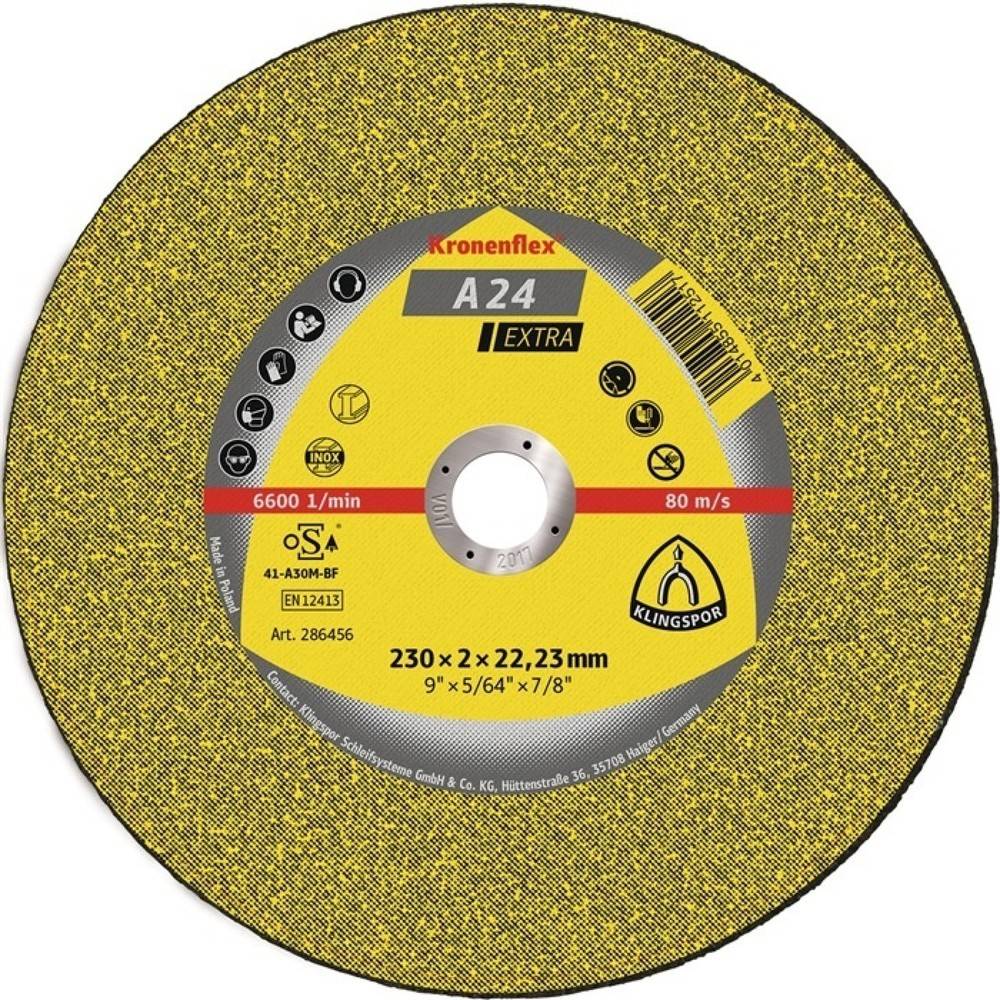 KLINGSPOR Trennscheibe A 24 Extra D230x3mm ger.STA Bohr.22,23mm