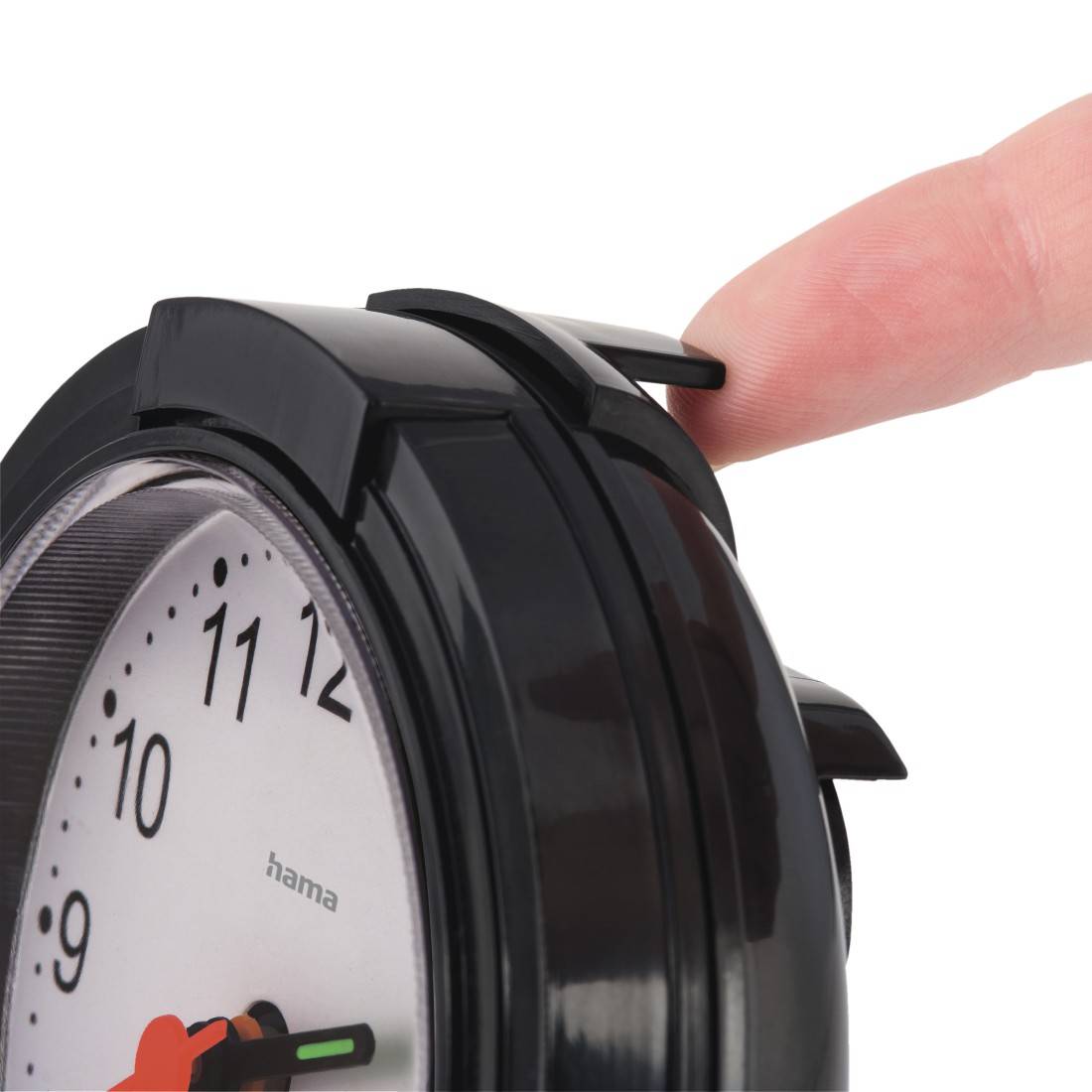 hama 00186335 Wecker "Classic", ohne Ticken, Schwarz/Weiß