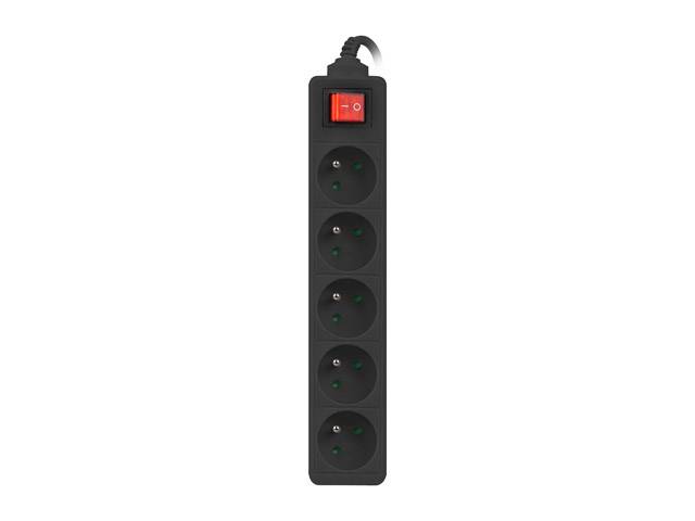 Lanberg PS1-05E-0300-BK - Steckdosenleiste - 2500 watt - Eingabe, Eingang power CEE 7/7 - Ausgangsanschlüsse: 5 (5 x Lei