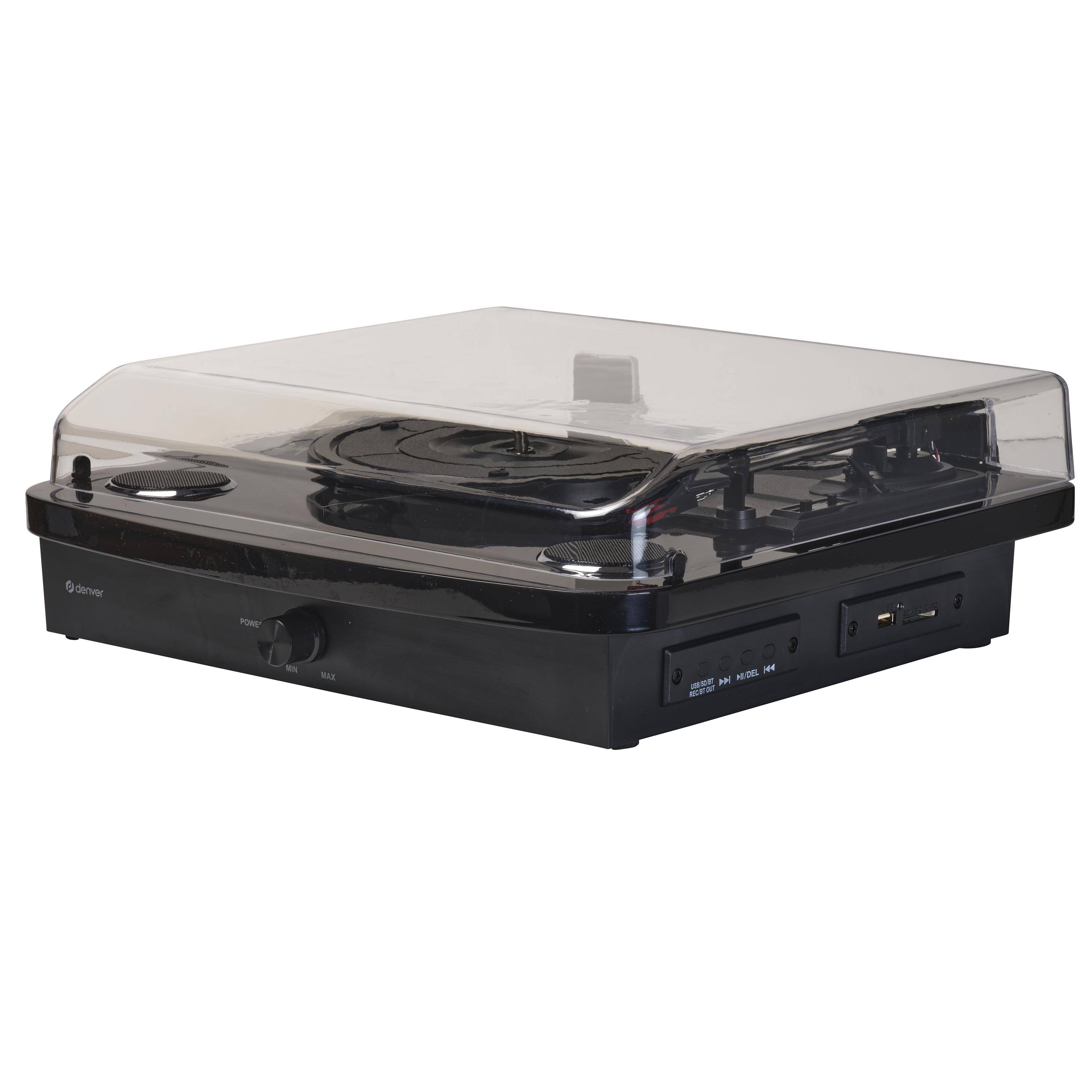 INTER SALES - Denver VPL-230B, Halbautomatisch, Schwarz, Kunststoff, Holz, 33 1/3,45,78 RPM, 33 1/3,45,78 RPM, Drehregle