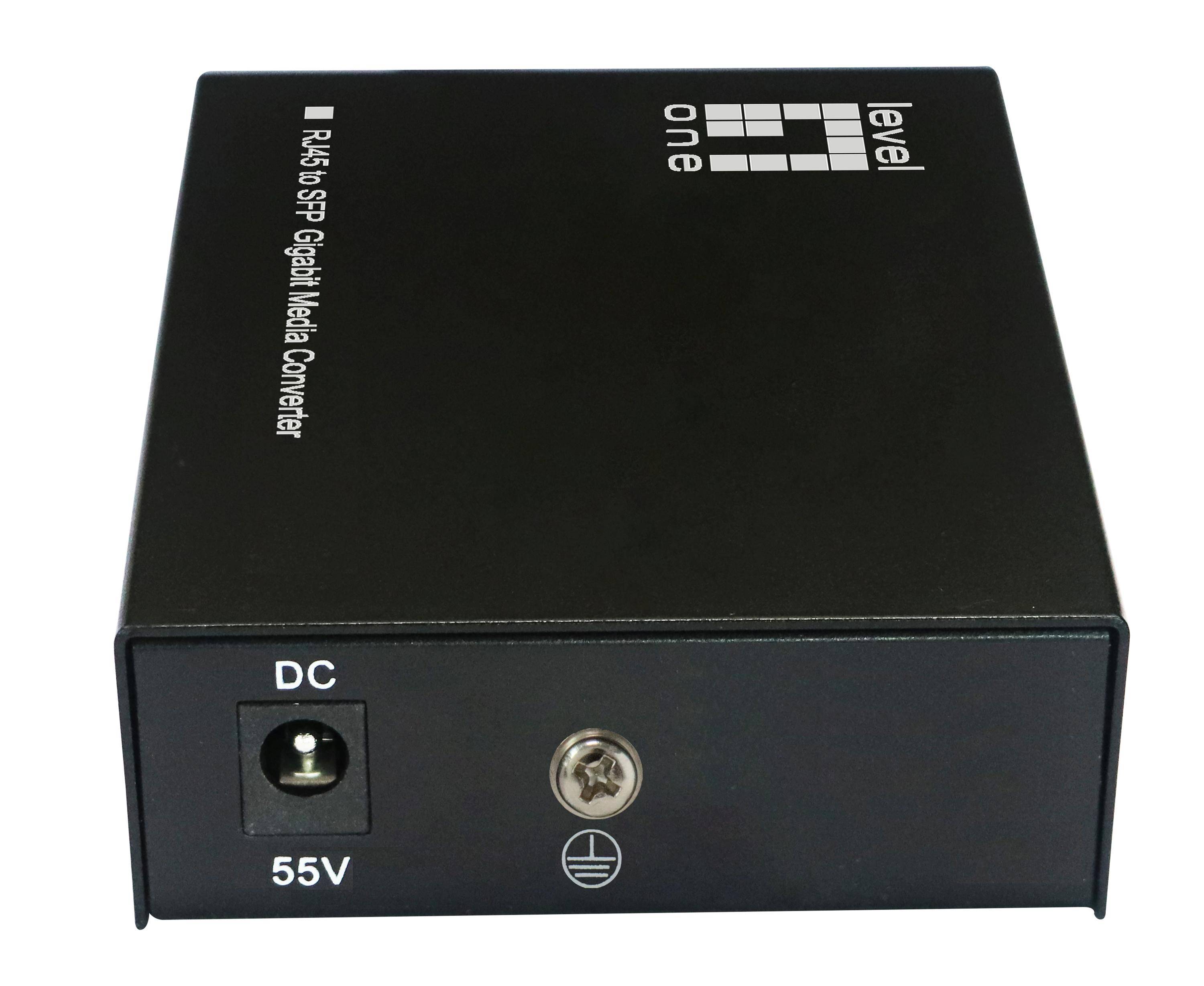 LevelOne RJ45-zu-SFP-Gigabit-Medienkonverter, 802.3bt 60W PoE PSE, 1000 Mbit/s, IEEE 802.3, IEEE
